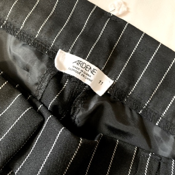 Ardene Black Pinstripe Wide Leg Pants - Picture 5 of 5